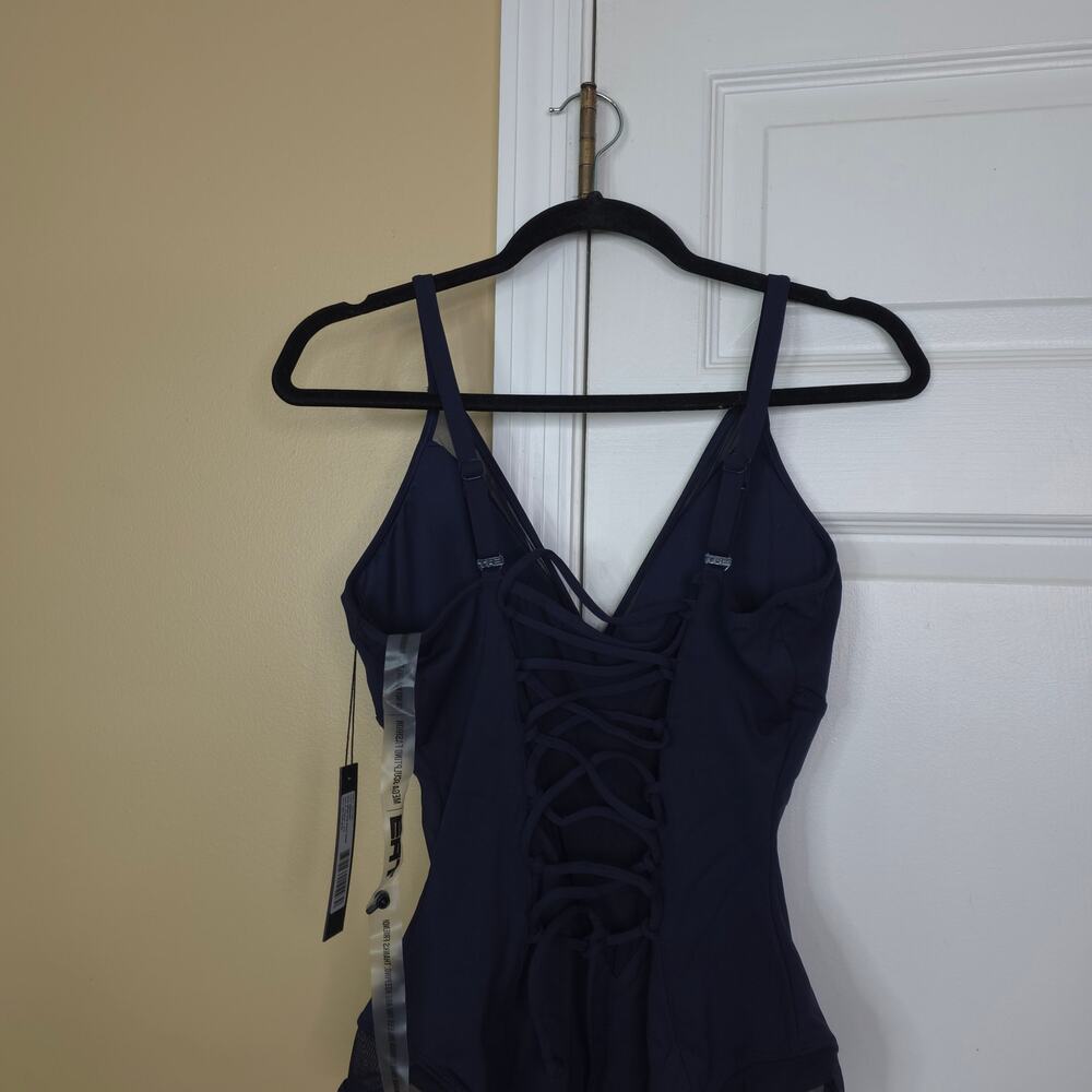 TA3 Meshy One Piece Plunge Shapewear Corset Mesh TA3175 in Midnight Size XL Reg - Picture 7 of 8